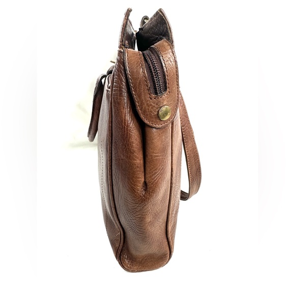 Piel Morena Brown Leather Large Briefcase Business Laptop Travel - Picture 7 of 11